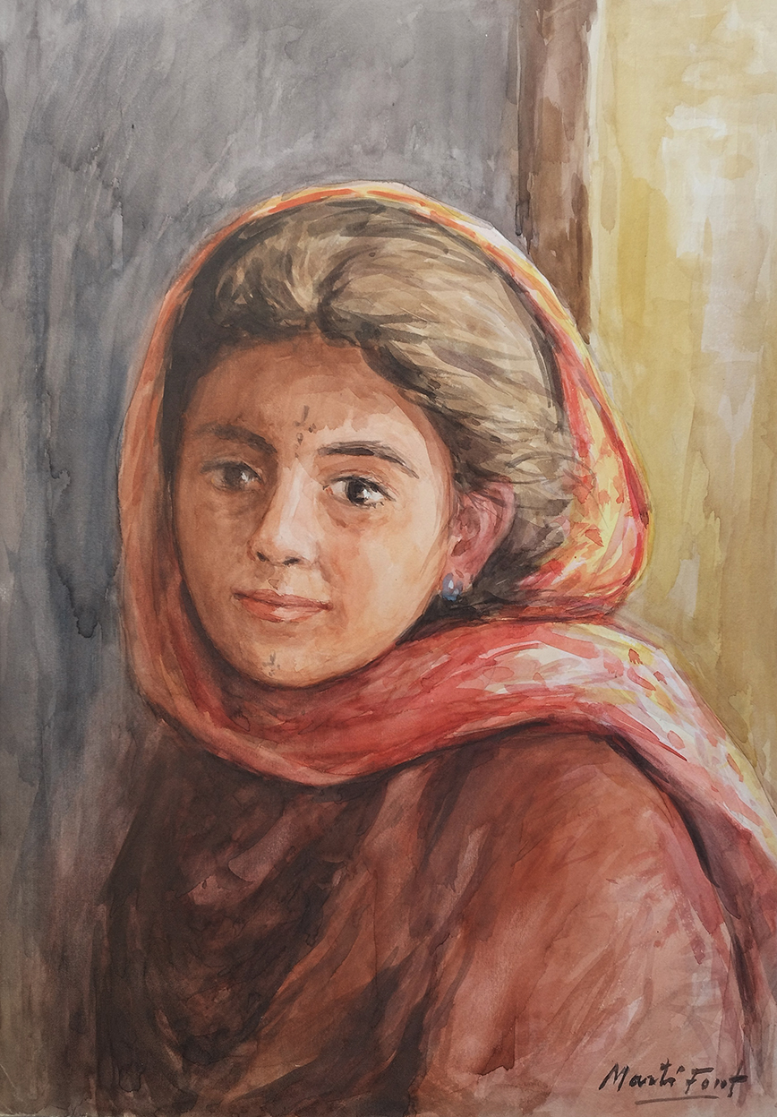 Pintor Martí font: Retrato mujer indú